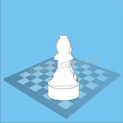 alfil pieza de ajedrez de porexpan poliespan corcho blanco