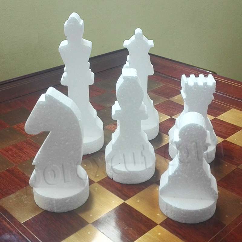 caballo pieza de ajedrez de porexpan poliespan corcho blanco