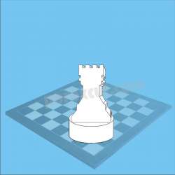 torre pieza de ajedrez de porexpan poliespan corcho blanco