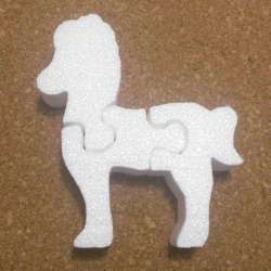 caballo puzzle de porexpan poliespan corcho blanco porex porexcut