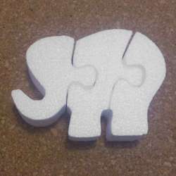 Elefante puzzle de porexpan poliespan corcho blanco porex porexcut
