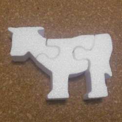 Vaca de porexpan tipo puzzle poliespan corcho blanco porex porexcut