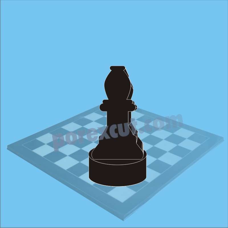 alfil de ajedrez negro porexpan poliespan corho blanco poliestireno expandido