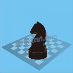 caballo de ajedrez negro porexpan poliespan corho blanco poliestireno expandido