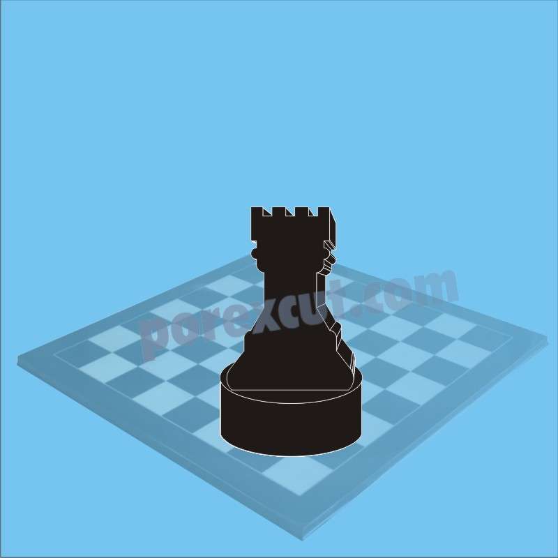 torre de ajedrez negro porexpan poliespan corho blanco poliestireno expandido