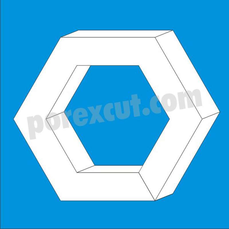 Hexagono hueco de porexpan corcho blanco poliespan poliestireno