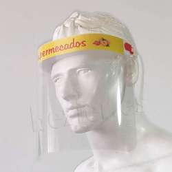 Pantalla con nucleo de proteccion facial de porexpan personalizada de proteccion facial