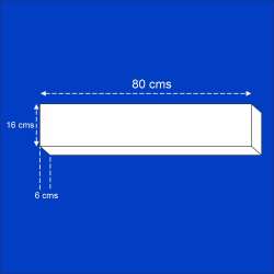 Pieza rectangular 80x16x6 cms