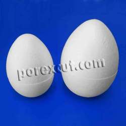 Huevo 2 mitades de porexpan poliespan corcho blanco 11x15,5cm